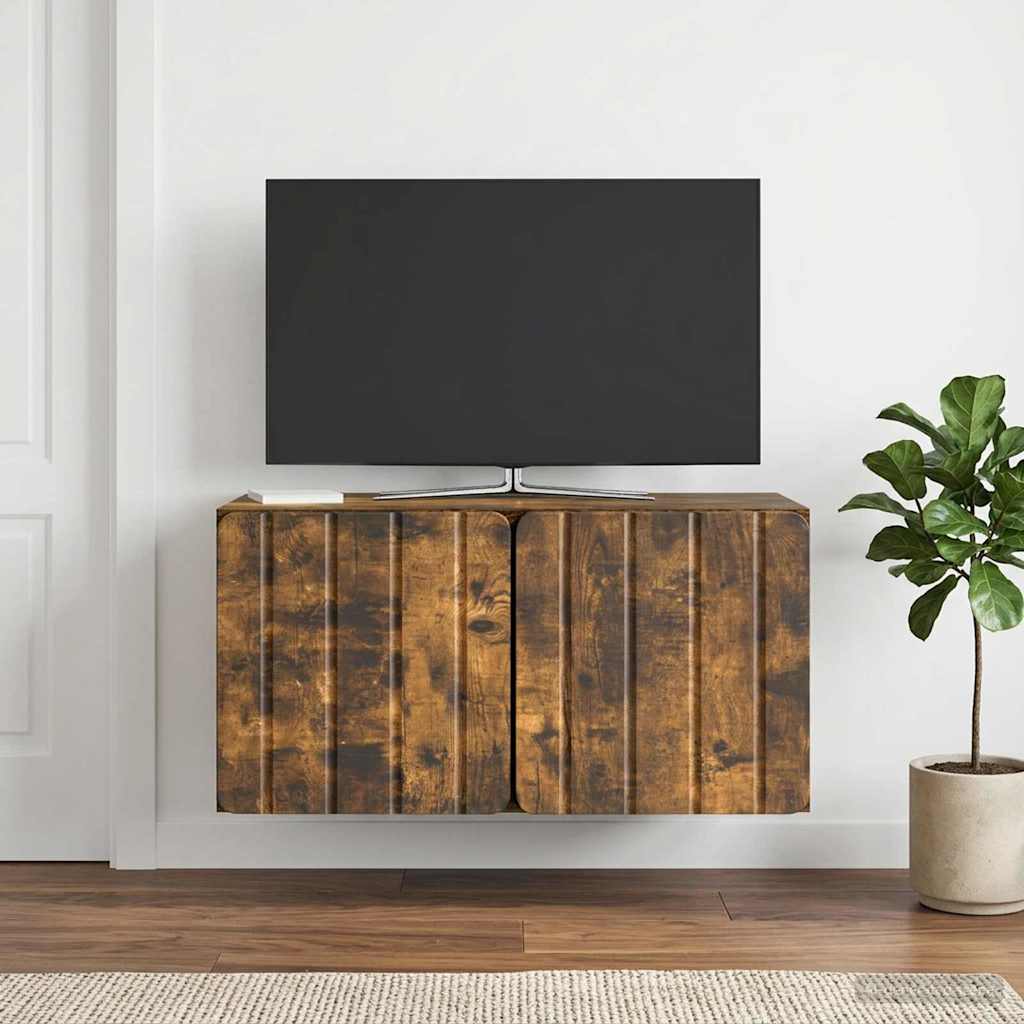vidaXL Wall-Mounted TV Cabinet 59.5 x 31 x 30 cm Smoked Oak