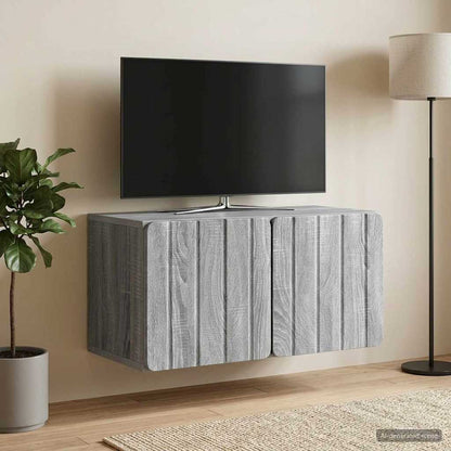 vidaXL Wall-Mounted TV Cabinet 59.5 x 31 x 30 cm Grey Sonoma