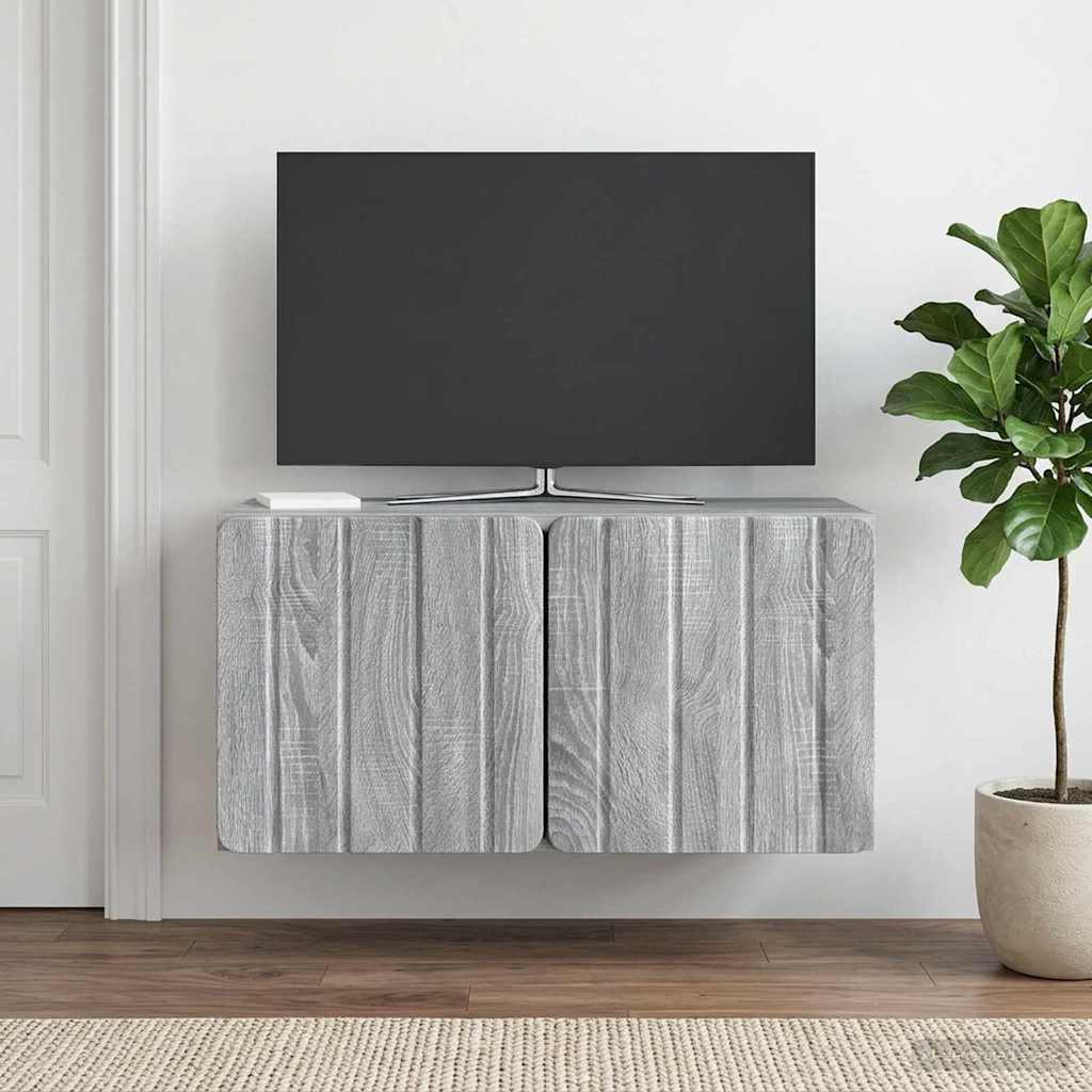 vidaXL Wall-Mounted TV Cabinet 59.5 x 31 x 30 cm Grey Sonoma