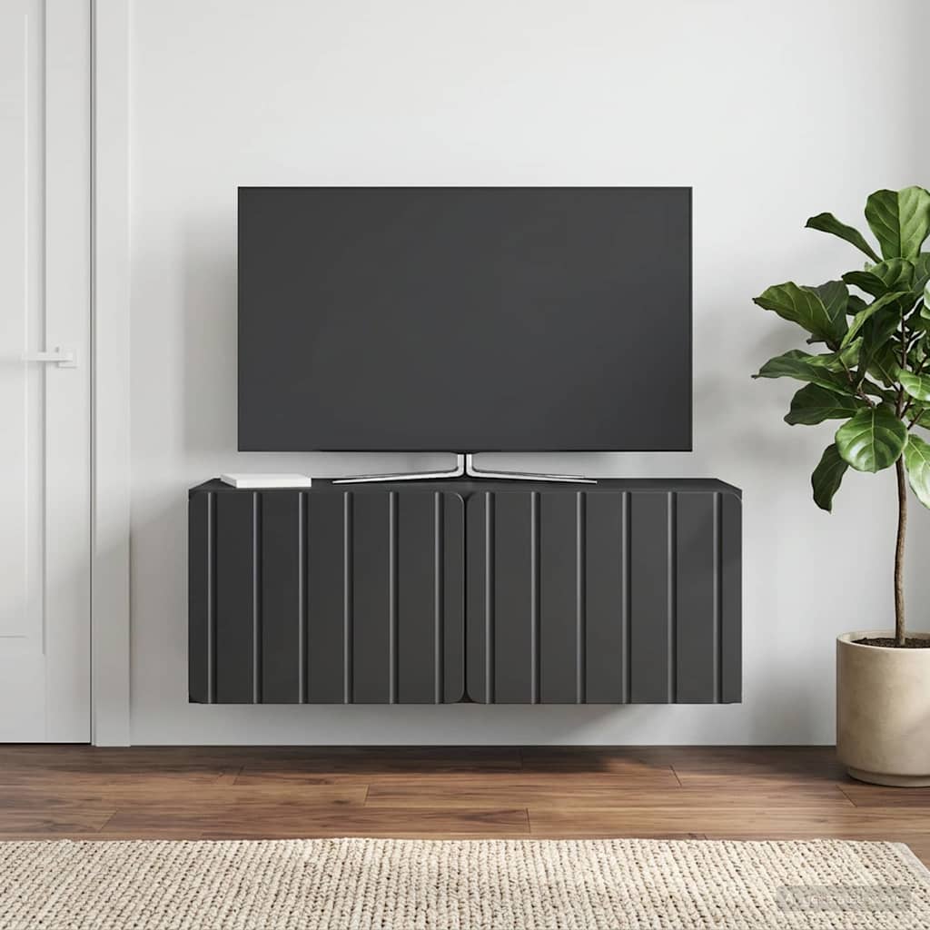 vidaXL Wall-Mounted TV Cabinet 78.5 x 31 x 30 cm Black Engineered Wood