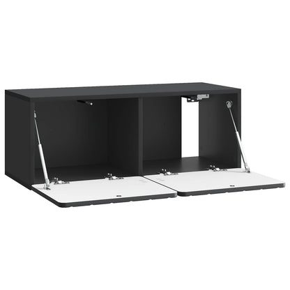 vidaXL Wall-Mounted TV Cabinet 78.5 x 31 x 30 cm Black Engineered Wood