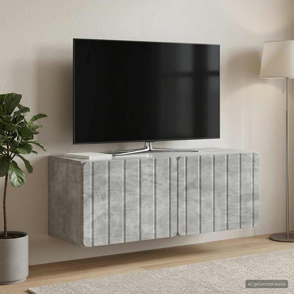 vidaXL Wall-Mounted TV Cabinet 78.5 x 31 x 30 cm Concrete Grey