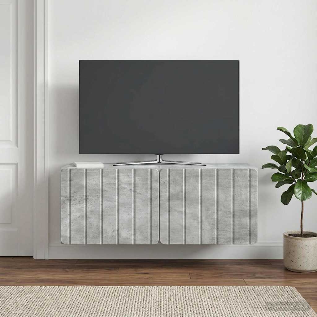 vidaXL Wall-Mounted TV Cabinet 78.5 x 31 x 30 cm Concrete Grey