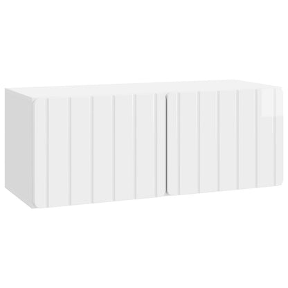 vidaXL Wall-Mounted TV Cabinet 78.5 x 31 x 30 cm High Gloss White