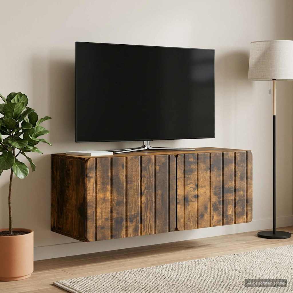 vidaXL Wall-Mounted TV Cabinet 78.5 x 31 x 30 cm Smoked Oak