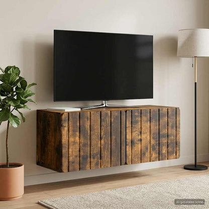vidaXL Wall-Mounted TV Cabinet 78.5 x 31 x 30 cm Smoked Oak