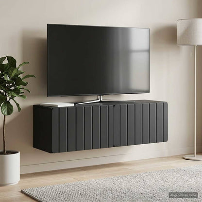 vidaXL Wall-Mounted TV Cabinet 98 x 31 x 30 cm Black Engineered Wood