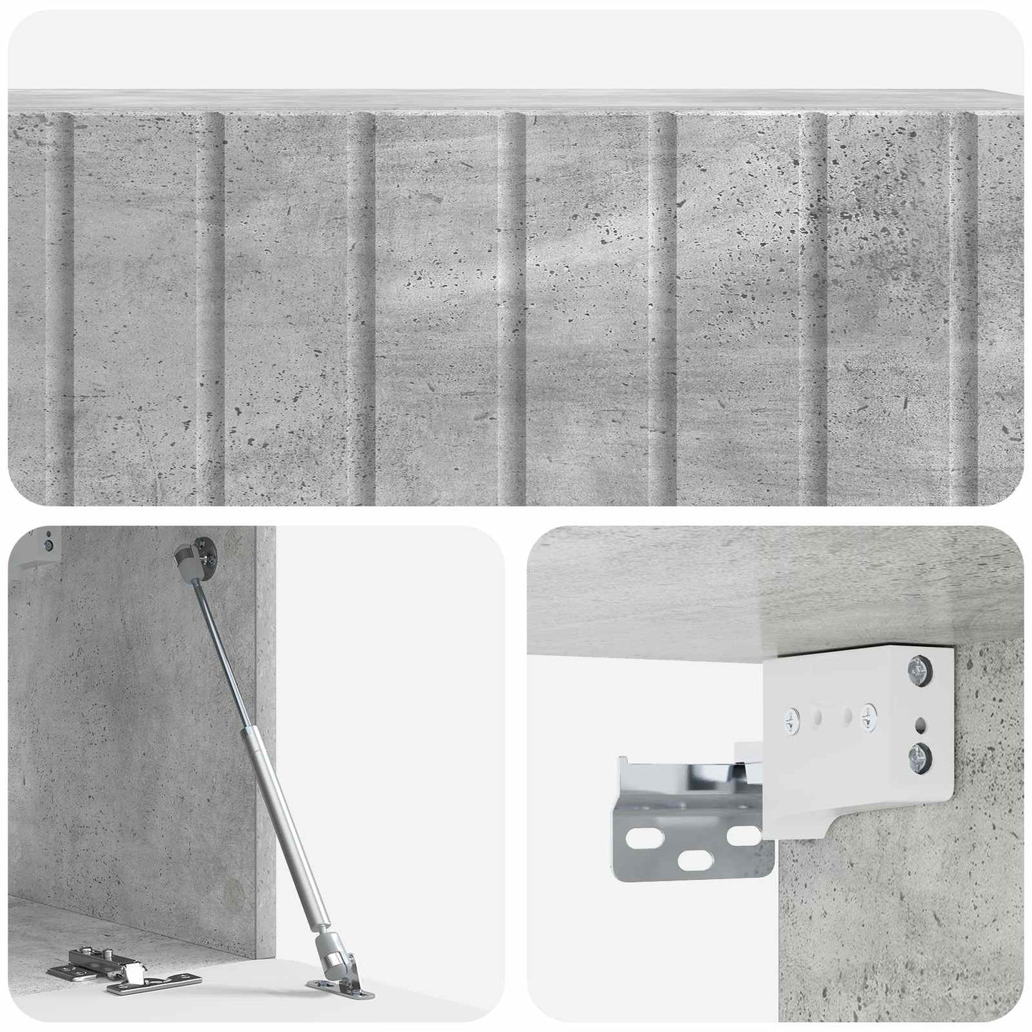 vidaXL Wall-Mounted TV Cabinet 98 x 31 x 30 cm Concrete Grey