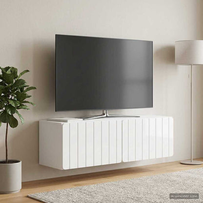 vidaXL Wall-Mounted TV Cabinet 98 x 31 x 30 cm High Gloss White