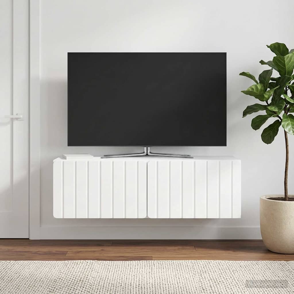 vidaXL Wall-Mounted TV Cabinet 98 x 31 x 30 cm High Gloss White