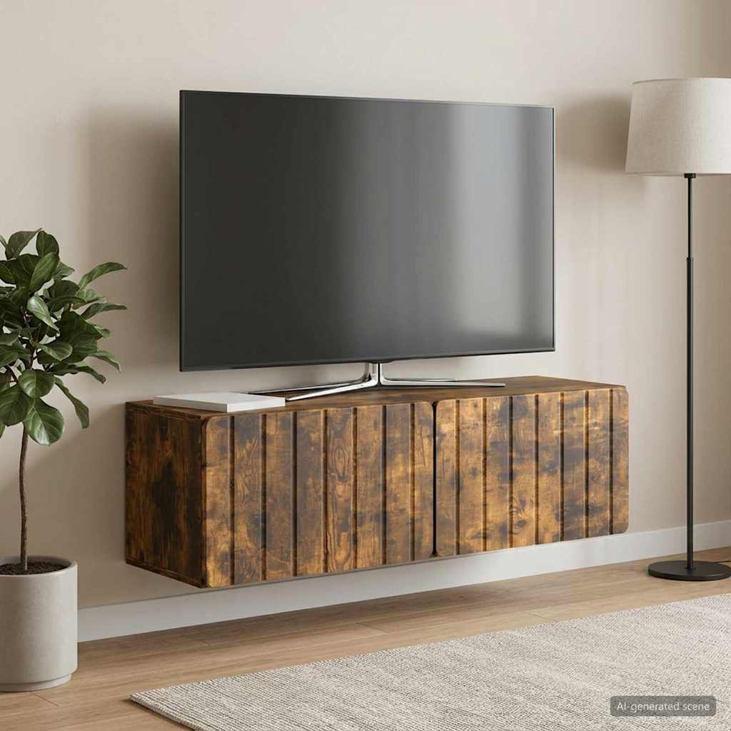 vidaXL Wall-Mounted TV Cabinet 98 x 31 x 30 cm Smoked Oak