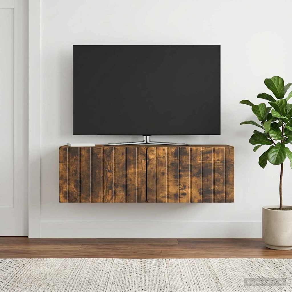 vidaXL Wall-Mounted TV Cabinet 98 x 31 x 30 cm Smoked Oak