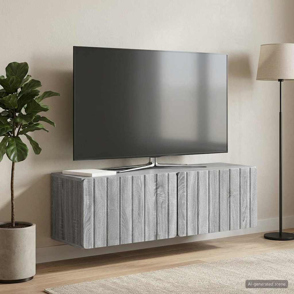 vidaXL Wall-Mounted TV Cabinet 98 x 31 x 30 cm Grey Sonoma