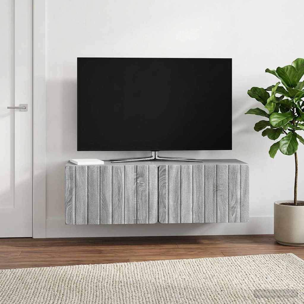 vidaXL Wall-Mounted TV Cabinet 98 x 31 x 30 cm Grey Sonoma