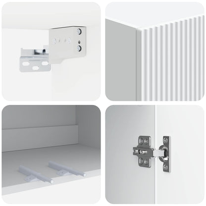 vidaXL Wall-Mounted Cabinet White 66 x 34.5 x 90 cm Engineered Wood