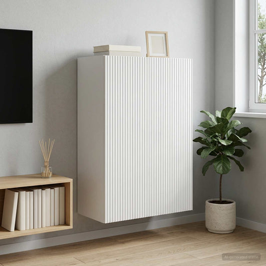 vidaXL Wall-Mounted Cabinet White 66 x 34.5 x 90 cm Engineered Wood