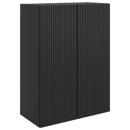 vidaXL Wall-Mounted Cabinet Black 66 x 34.5 x 90 cm Engineered Wood