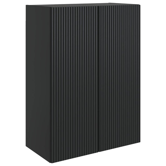 vidaXL Wall-Mounted Cabinet Black 66 x 34.5 x 90 cm Engineered Wood
