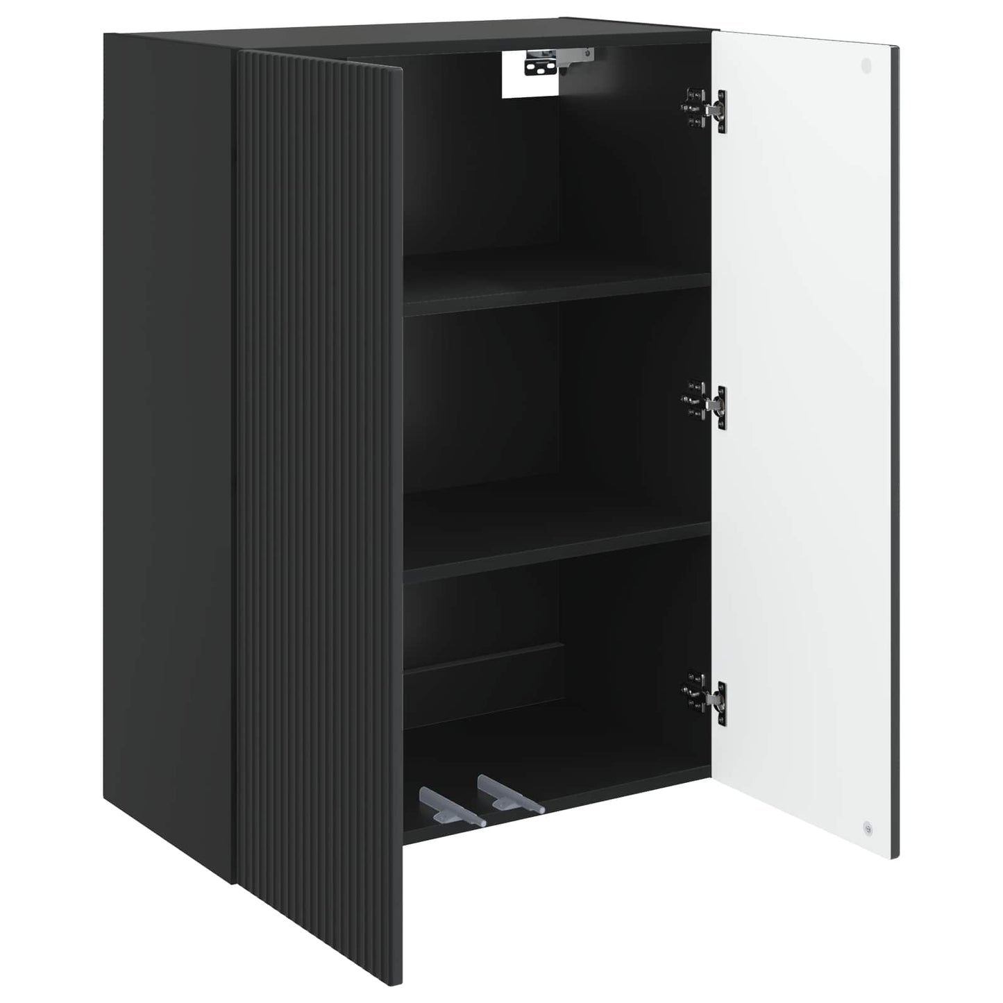 vidaXL Wall-Mounted Cabinet Black 66 x 34.5 x 90 cm Engineered Wood