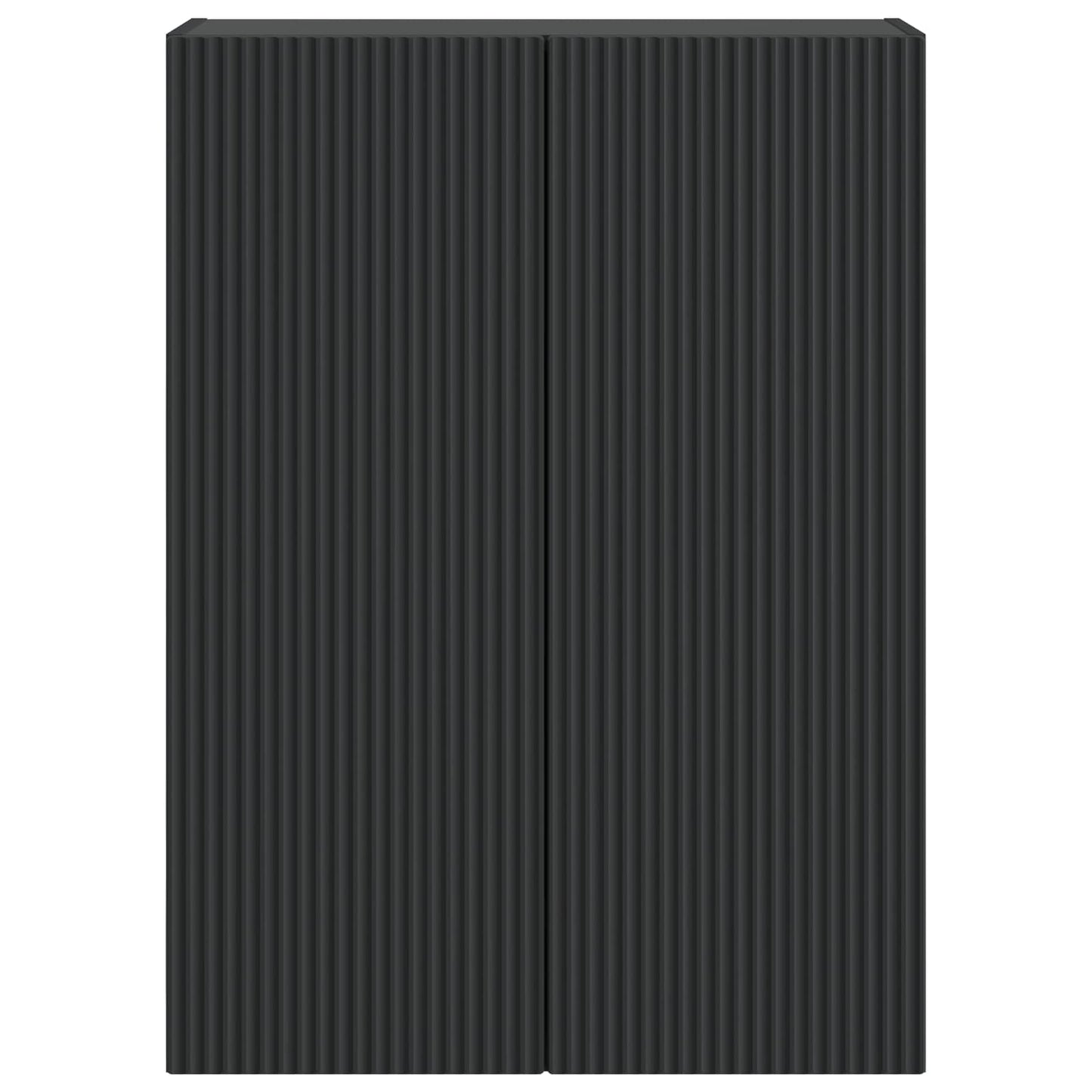 vidaXL Wall-Mounted Cabinet Black 66 x 34.5 x 90 cm Engineered Wood