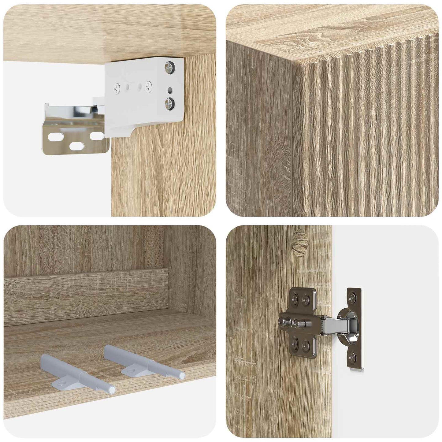 vidaXL Wall-Mounted Cabinet Sonoma Oak 66 x 34.5 x 90 cm