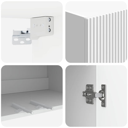 vidaXL Wall-Mounted Cabinet High Gloss White 66 x 34.5 x 90 cm