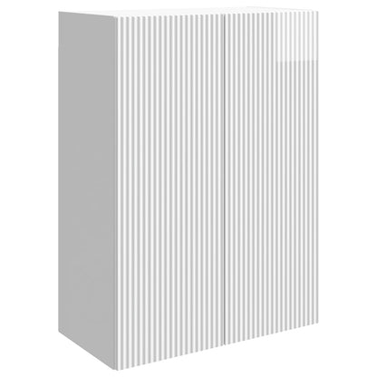 vidaXL Wall-Mounted Cabinet High Gloss White 66 x 34.5 x 90 cm