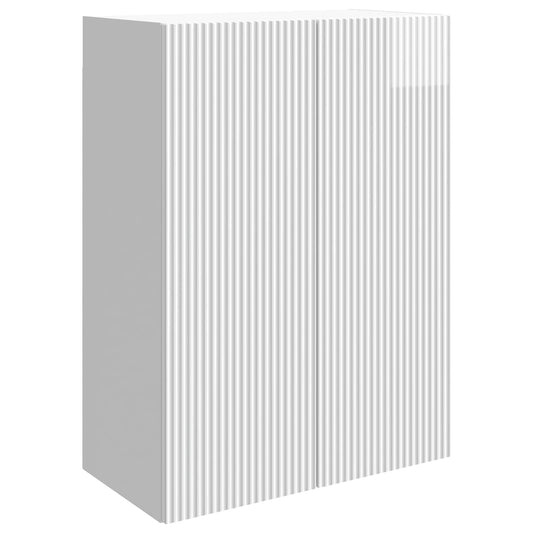 vidaXL Wall-Mounted Cabinet High Gloss White 66 x 34.5 x 90 cm