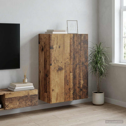 vidaXL Wall-Mounted Cabinet Old Wood 66 x 34.5 x 90 cm Engineered Wood