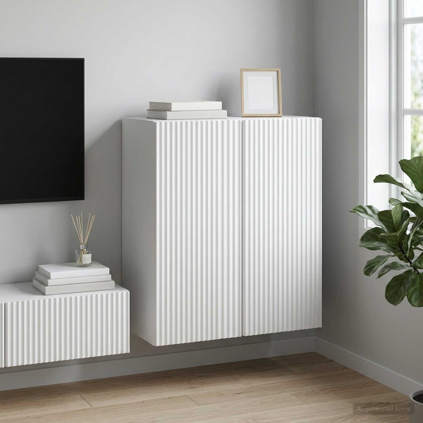 vidaXL Wall-Mounted Cabinet White 59 x 31 x 60 cm Engineered Wood