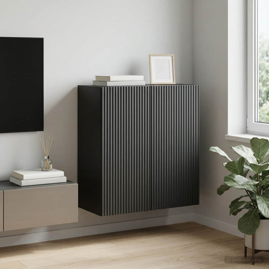 vidaXL Wall-Mounted Cabinet Black 59 x 31 x 60 cm Engineered Wood