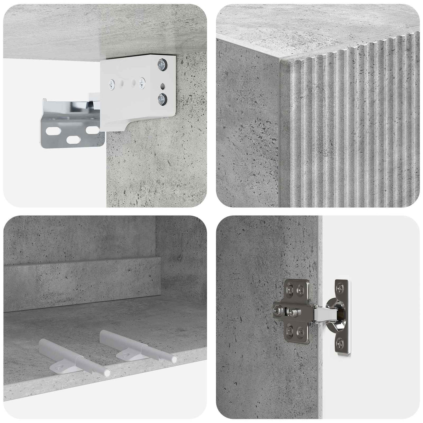 vidaXL Wall-Mounted Cabinet Concrete Grey 59 x 31 x 60 cm