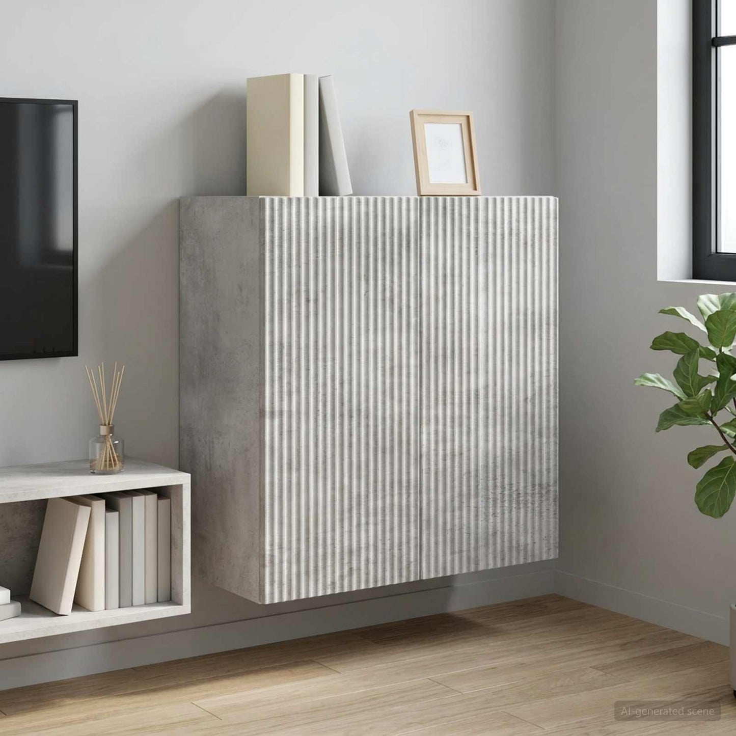 vidaXL Wall-Mounted Cabinet Concrete Grey 59 x 31 x 60 cm