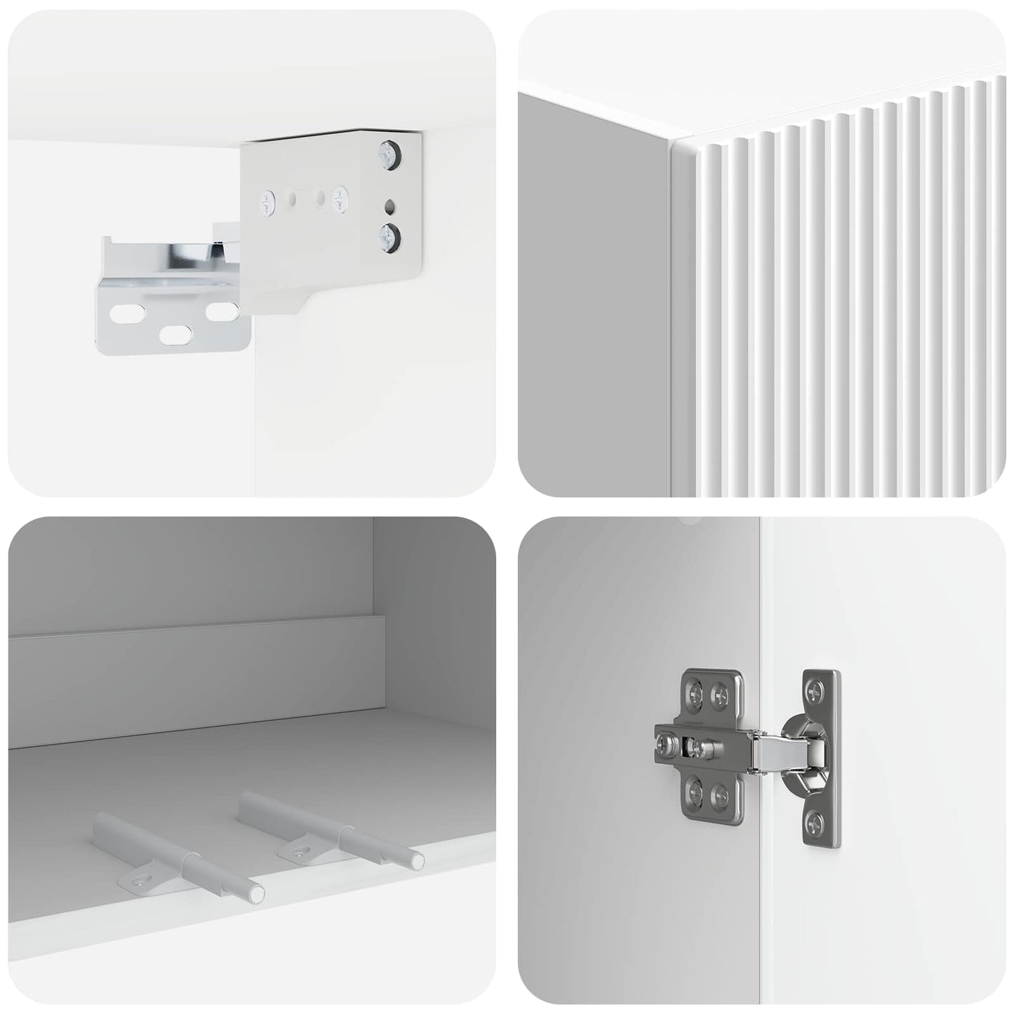 vidaXL Wall-Mounted Cabinet High Gloss White 59 x 31 x 60 cm