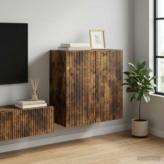 vidaXL Wall-Mounted Cabinet 59 x 31 x 60 cm Engineered Wood Smoked Oak
