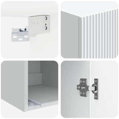 vidaXL Wall-Mounted Cabinet White 33 x 34.5 x 90 cm Engineered Wood