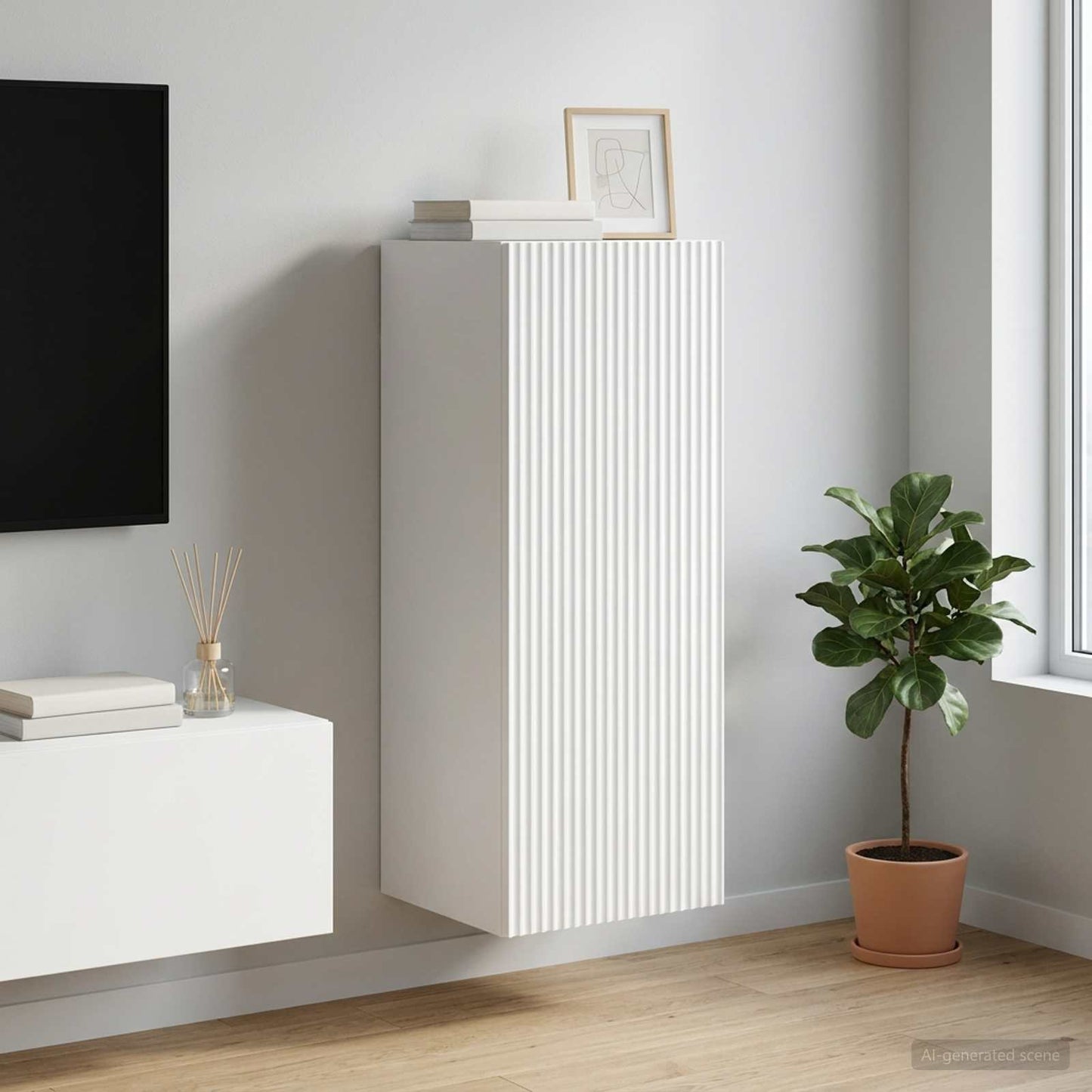 vidaXL Wall-Mounted Cabinet White 33 x 34.5 x 90 cm Engineered Wood