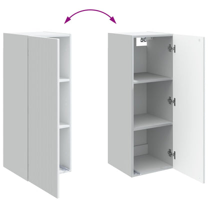 vidaXL Wall-Mounted Cabinet White 33 x 34.5 x 90 cm Engineered Wood