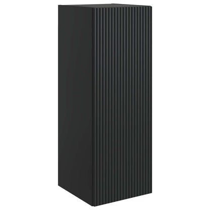 vidaXL Wall-Mounted Cabinet Black 33 x 34.5 x 90 cm Engineered Wood