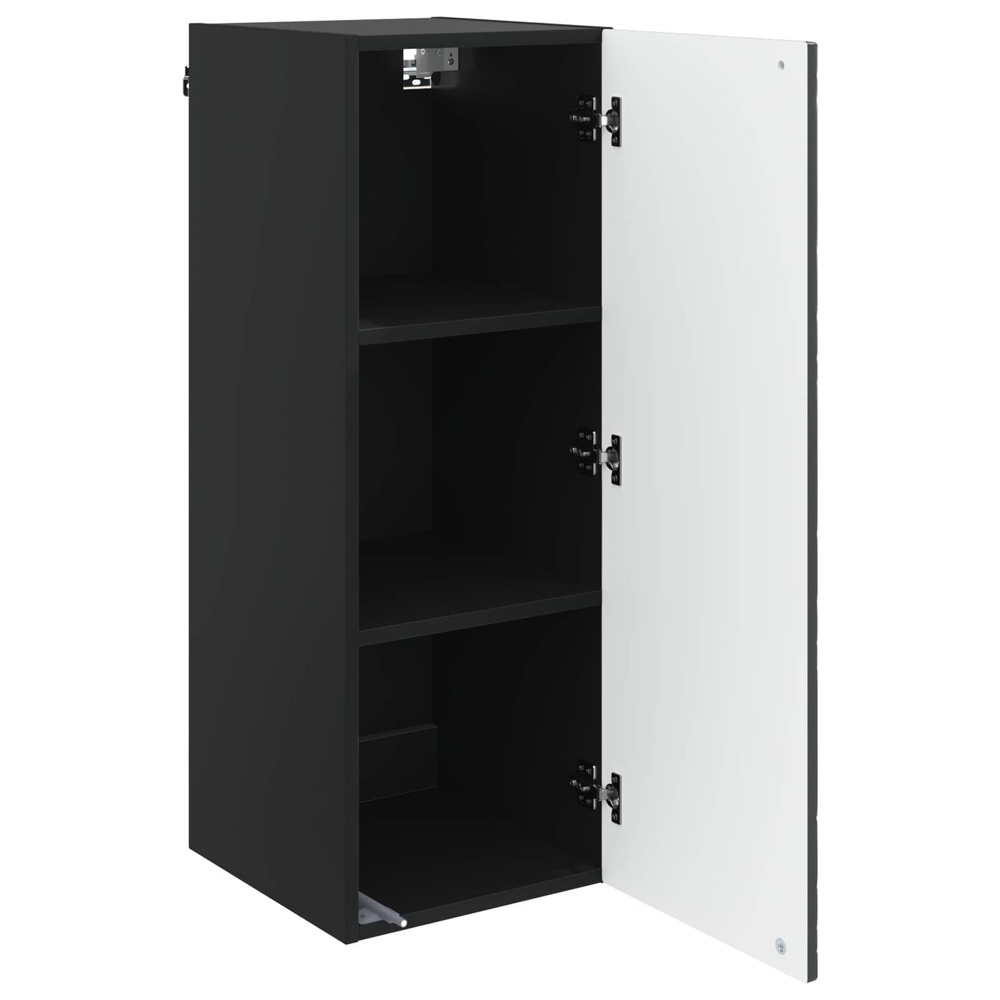 vidaXL Wall-Mounted Cabinet Black 33 x 34.5 x 90 cm Engineered Wood