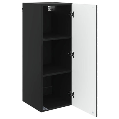 vidaXL Wall-Mounted Cabinet Black 33 x 34.5 x 90 cm Engineered Wood