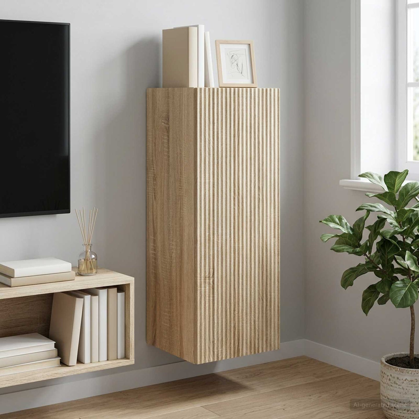 vidaXL Wall-Mounted Cabinet Sonoma Oak 33 x 34.5 x 90 cm