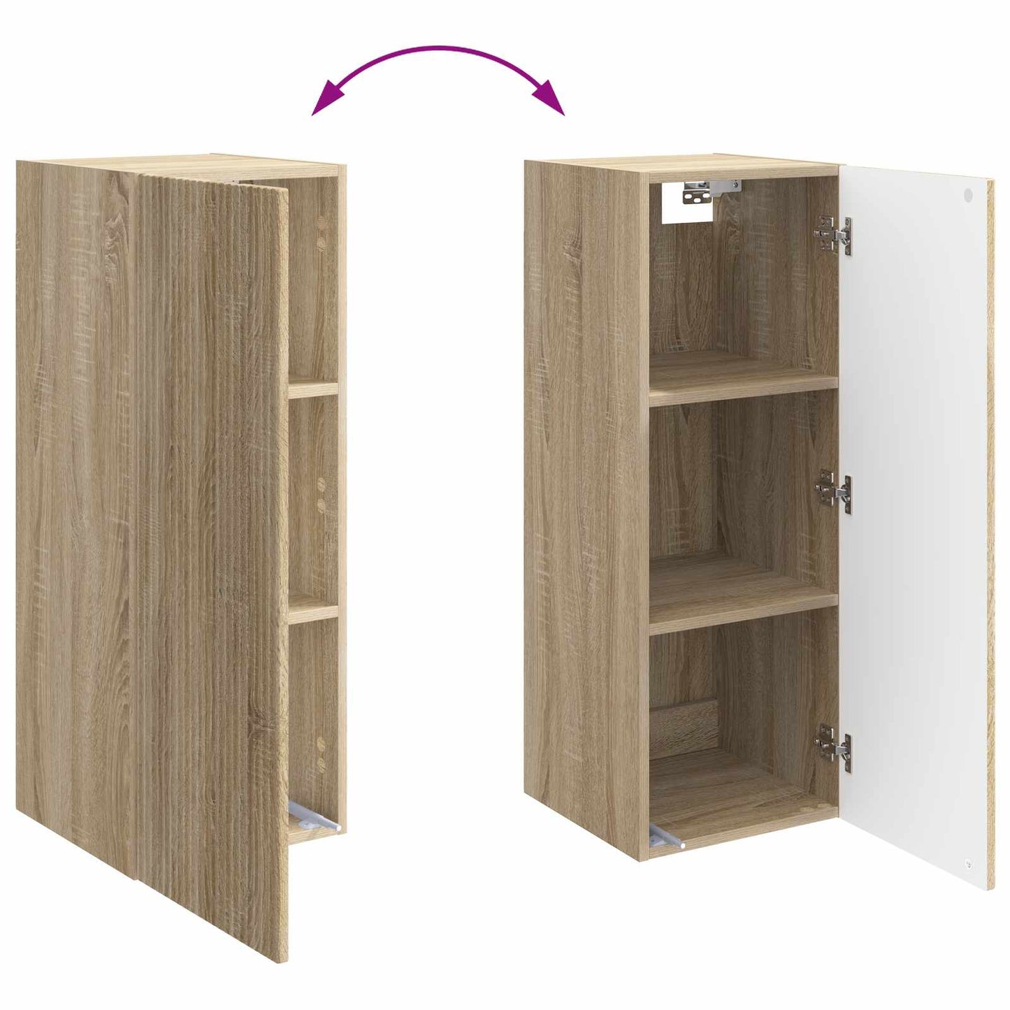 vidaXL Wall-Mounted Cabinet Sonoma Oak 33 x 34.5 x 90 cm