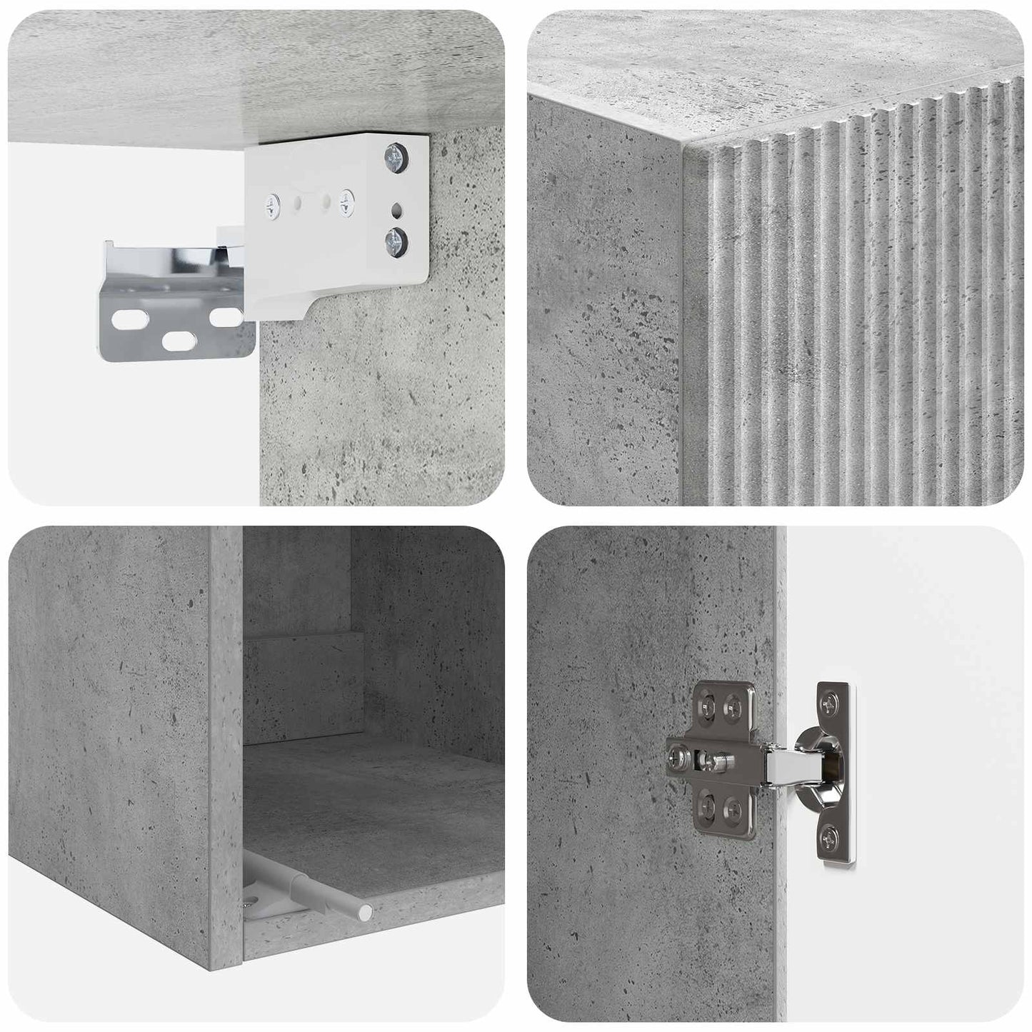 vidaXL Wall-Mounted Cabinet Concrete Grey 33 x 34.5 x 90 cm