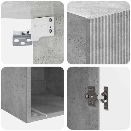 vidaXL Wall-Mounted Cabinet Concrete Grey 33 x 34.5 x 90 cm