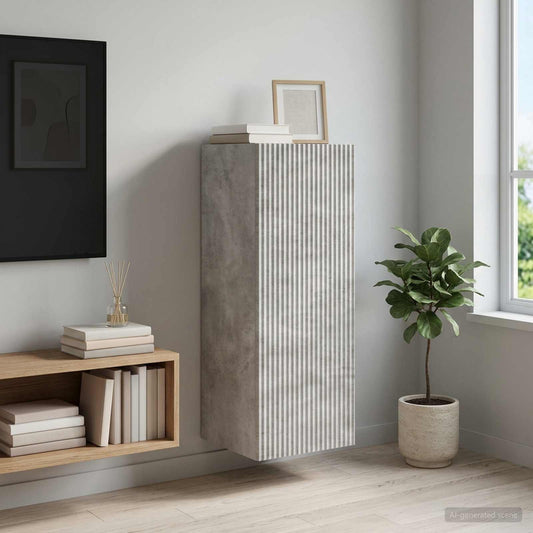 vidaXL Wall-Mounted Cabinet Concrete Grey 33 x 34.5 x 90 cm