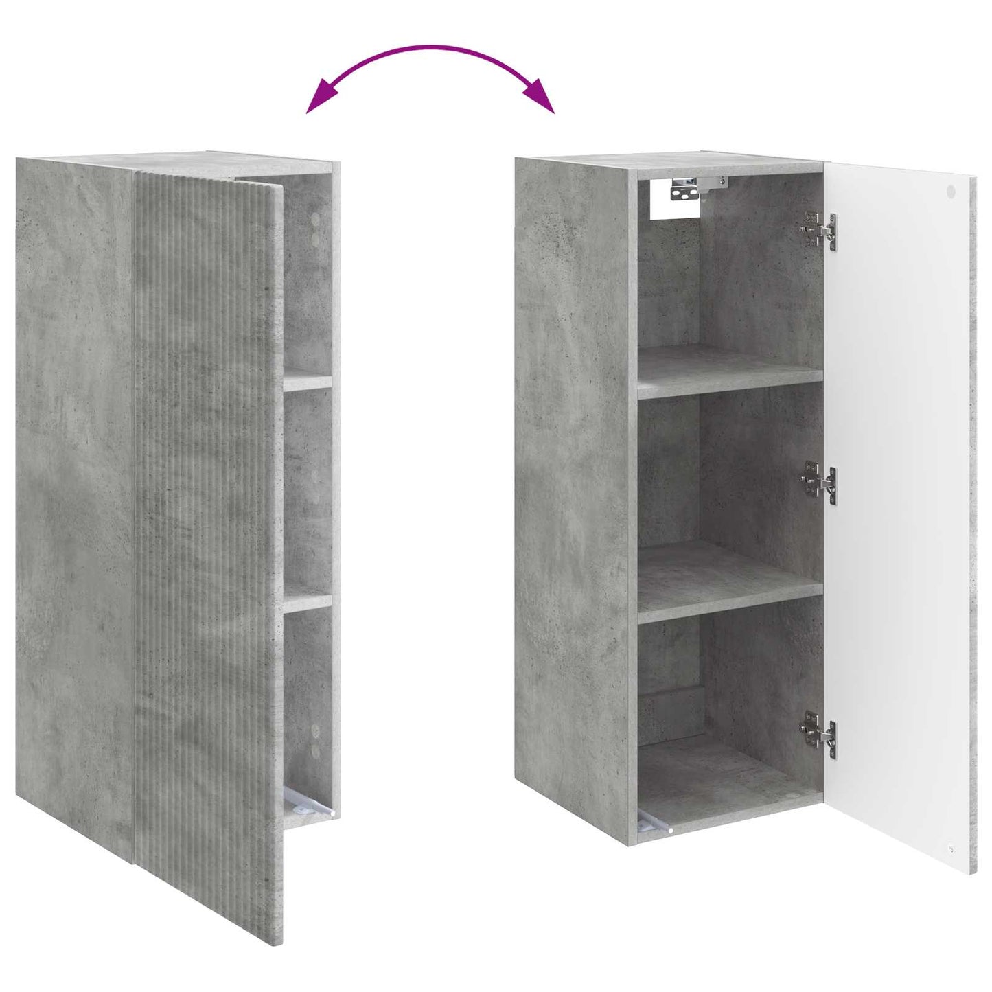 vidaXL Wall-Mounted Cabinet Concrete Grey 33 x 34.5 x 90 cm