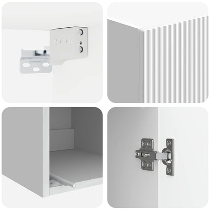 vidaXL Wall-Mounted Cabinet High Gloss White 33 x 34.5 x 90 cm