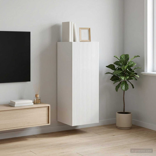 vidaXL Wall-Mounted Cabinet High Gloss White 33 x 34.5 x 90 cm