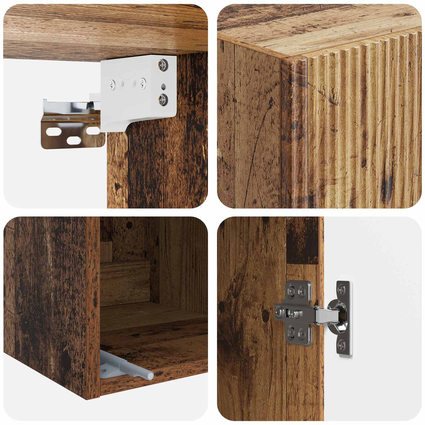 vidaXL Wall-Mounted Cabinet Old Wood 33 x 34.5 x 90 cm Engineered Wood
